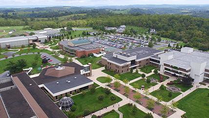 Arial view of campus